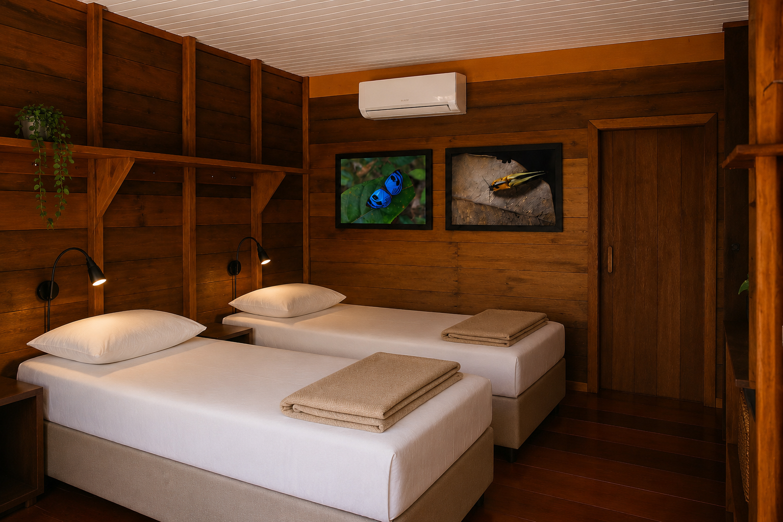 Comfortable air-conditioned suite at Amazon Riverside Lodge