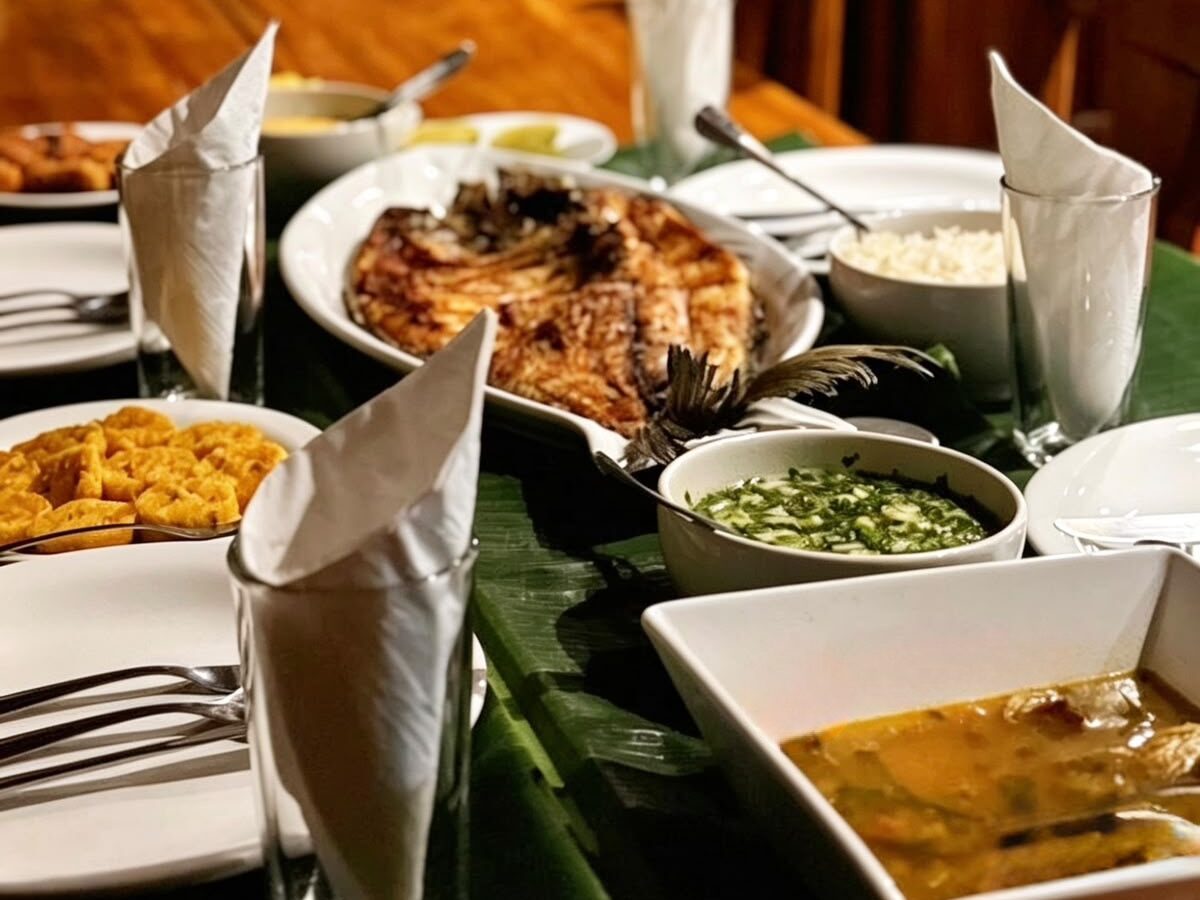 Traditional Amazonian cuisine served at Amazon Riverside Lodge
