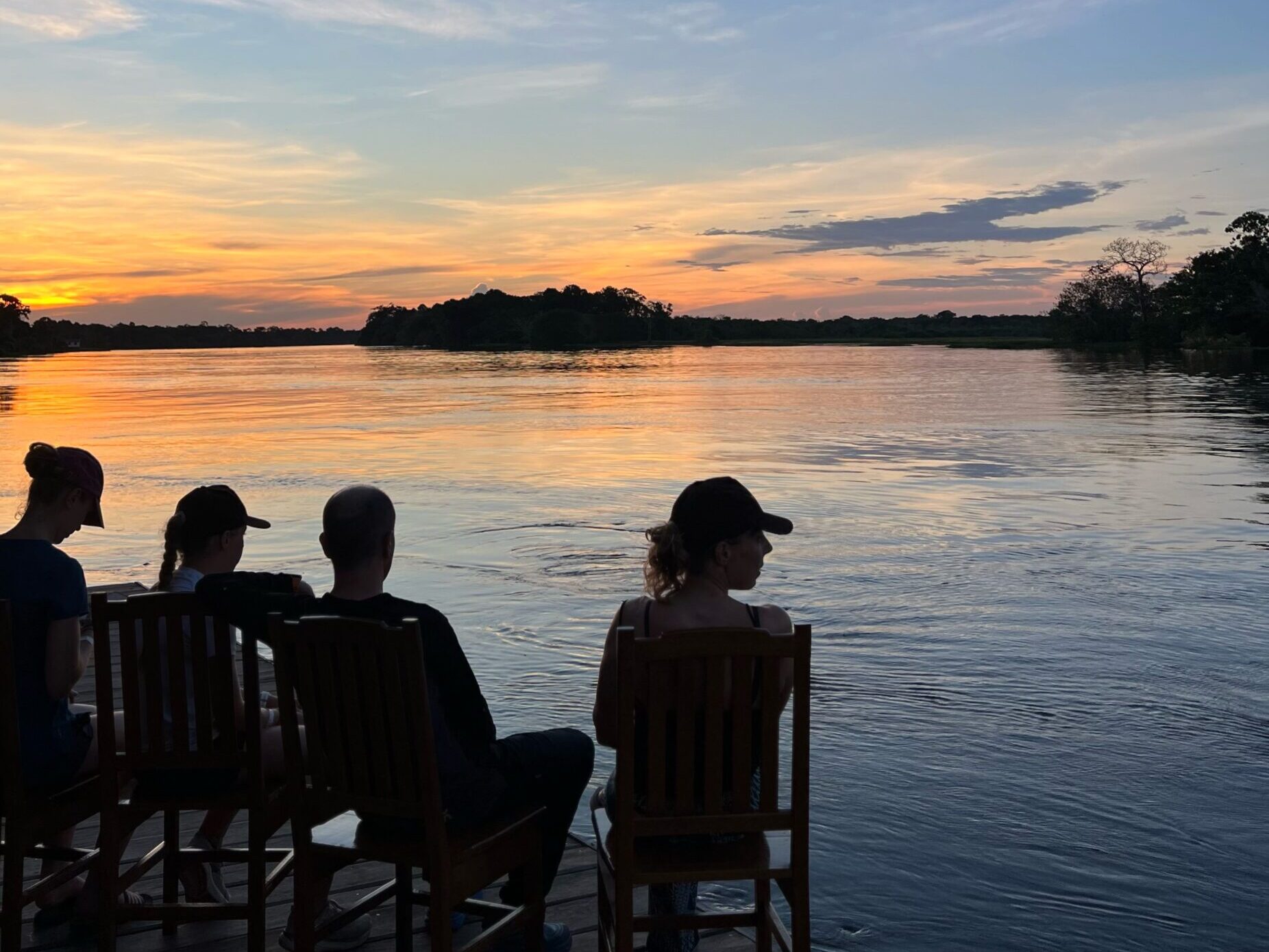 Sunrise over a blackwater lake in the Brazilian Amazon